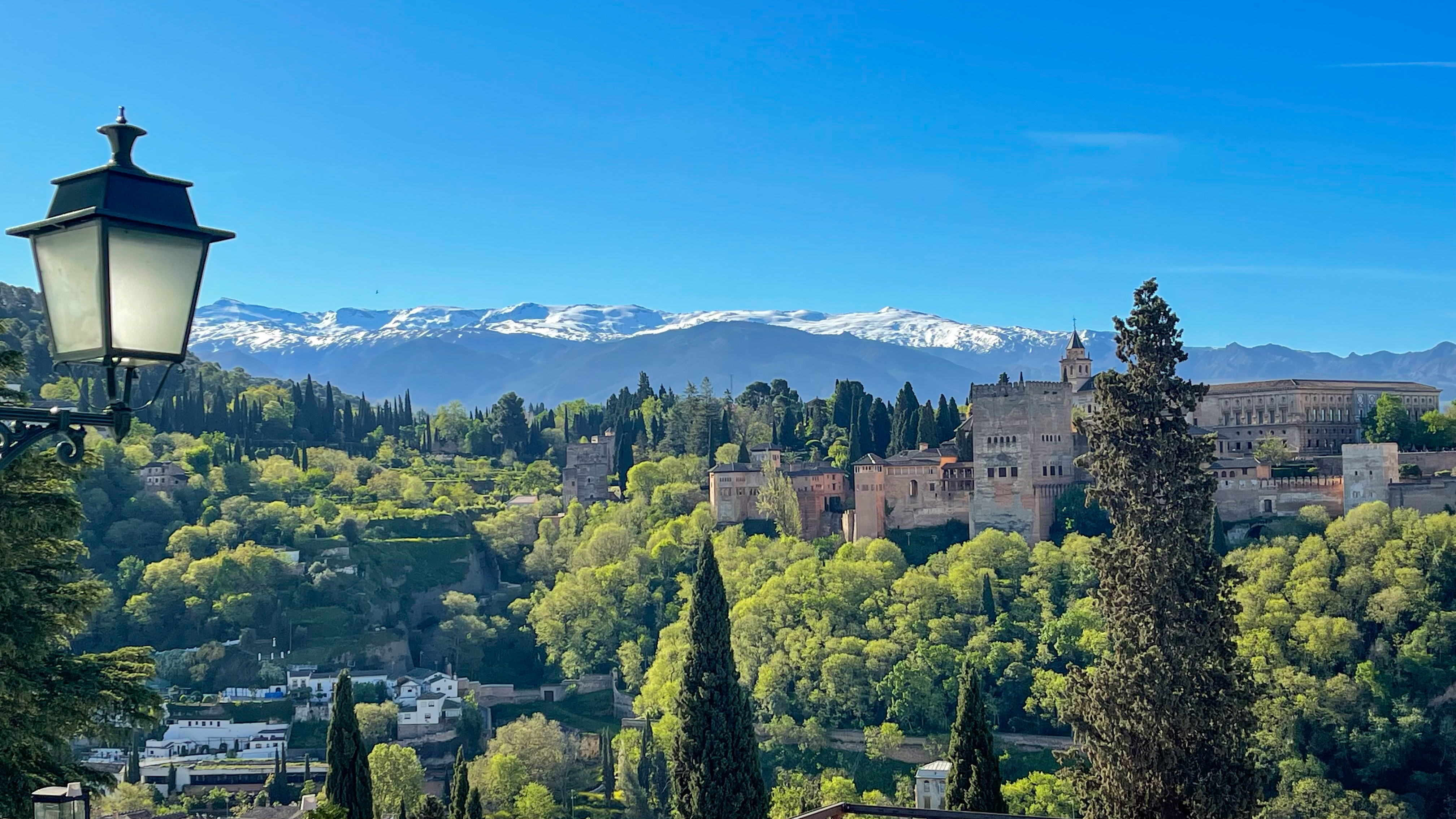 En Flot Udsigt Over Alhambra Fra Mirador De San Nicolás