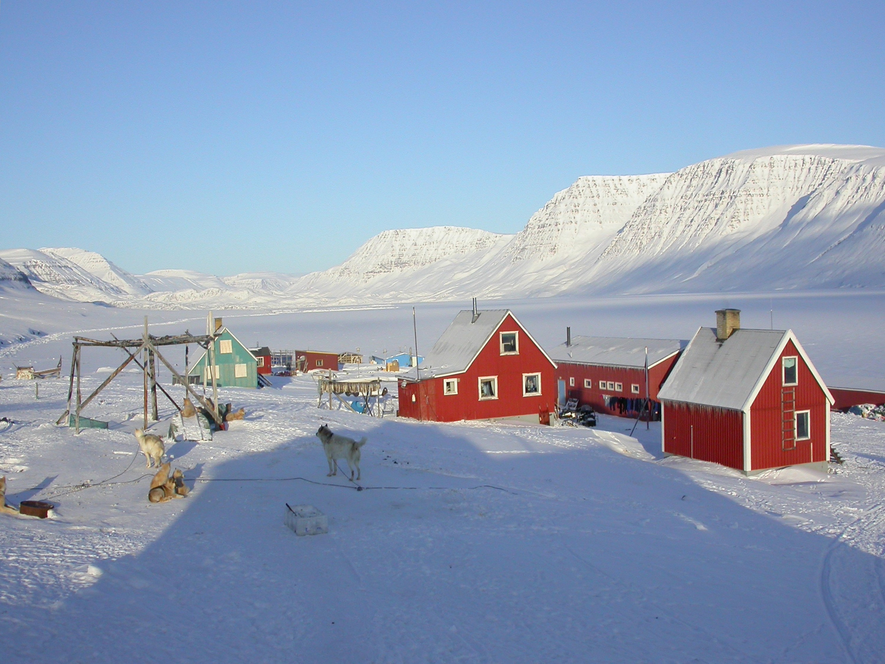 Grønlandsk Bygd Om Vinteren
